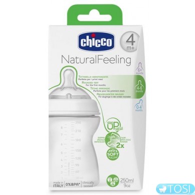 Бутылочка для кормления Chicco Natural Feeling 250мл, 4м+